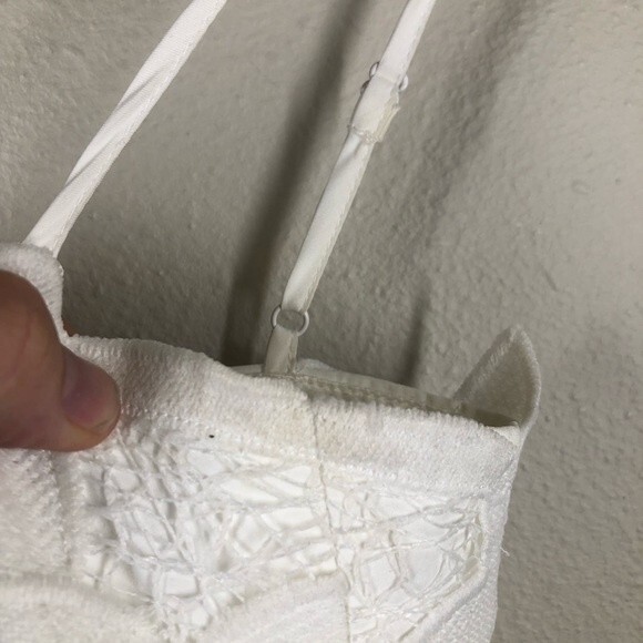 BARDOT Lina White Lace Overlay Sleeveless Sheath Midi Dress 8 Medium - Picture 11 of 11